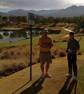 Jacob Scott and Derek Duda at Hole 17 PGA West