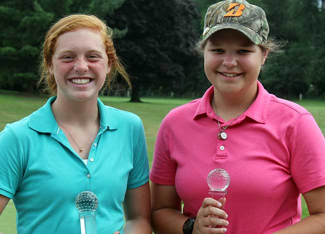 Champion Macie Hysell of Ravenna, runner-up Kaitlyn Hawkins of Uniontown