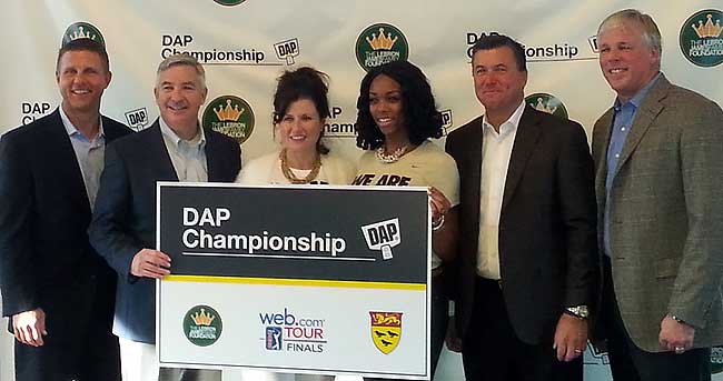 Executives from RPM Intl., the web.com Tour, the LeBron James Foundation and Milestone Sports announce the 2016 DAP Championship