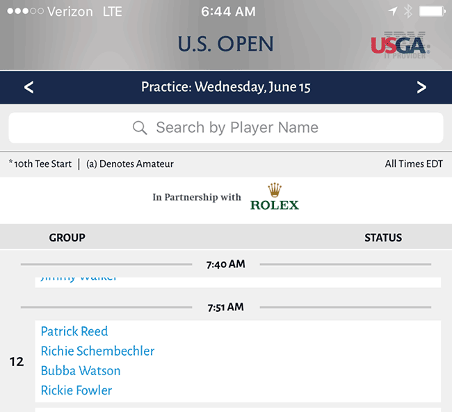 Schembechler Weds U.S. Open Practice Round