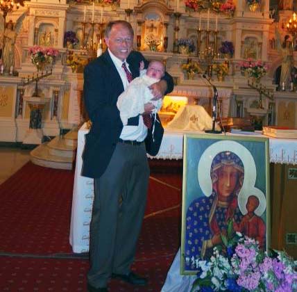 John Niedzialek's grand-daughter's baptism