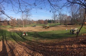 Work on the new 5th green at Fox Den