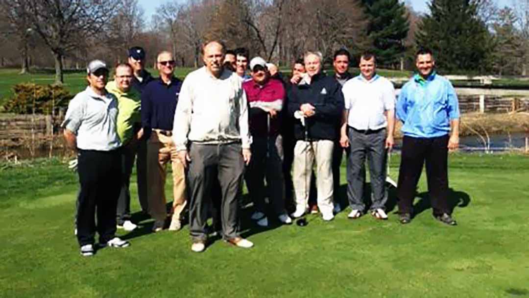 A group photo from opening day at the 2016 Greater Cleveland Skins Game at Fowlers Mill GC.