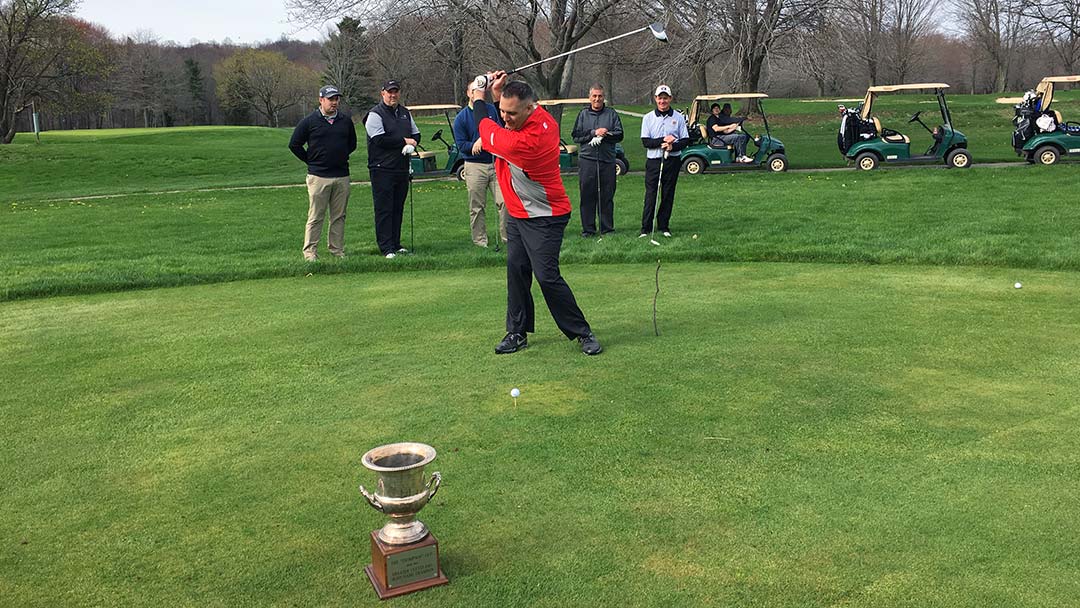 Steve Blackburn Jr. 2017 Greater Cleveland Skins Game first tee shot