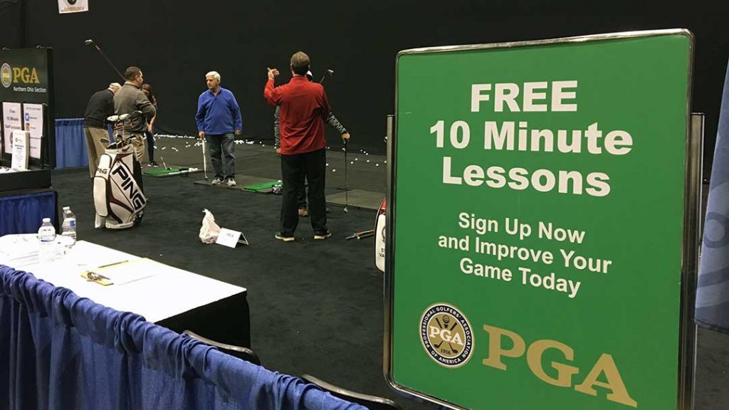 Free 10 minute golf lessons NOPGA Cleveland Golf Show