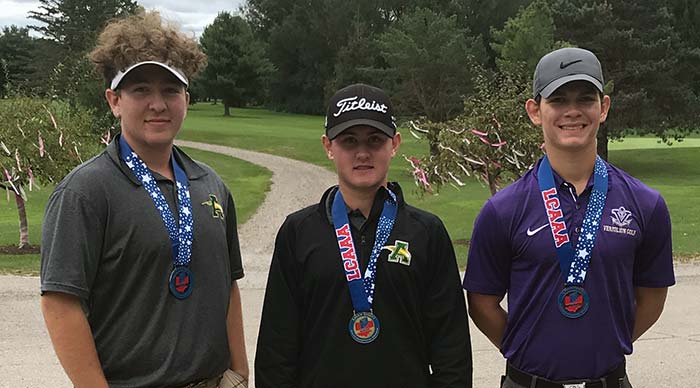 Top 3 Finishers 2018 LCAAA Golf: Jacob Fitzpatrick, Zach Pena, Noah Cacciatore