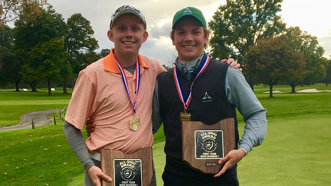 Max Moldovan and Jackson Chandler 2018 OHSAA D1 Boys Co-Medalists