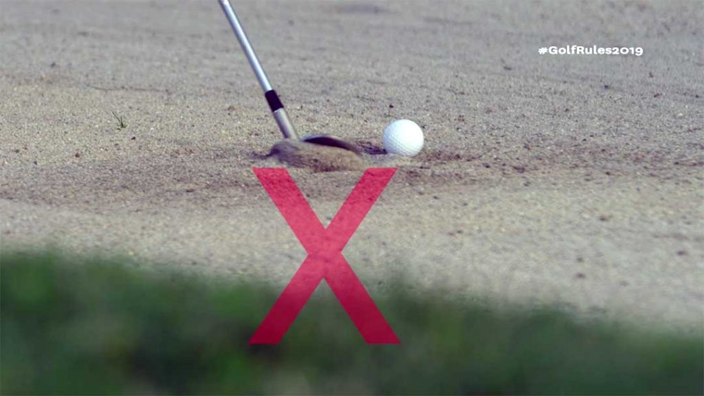 2019 Rules of Golf Touching a Bunker