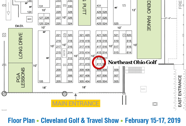 2019 Cleveland Golf Show Booth 411