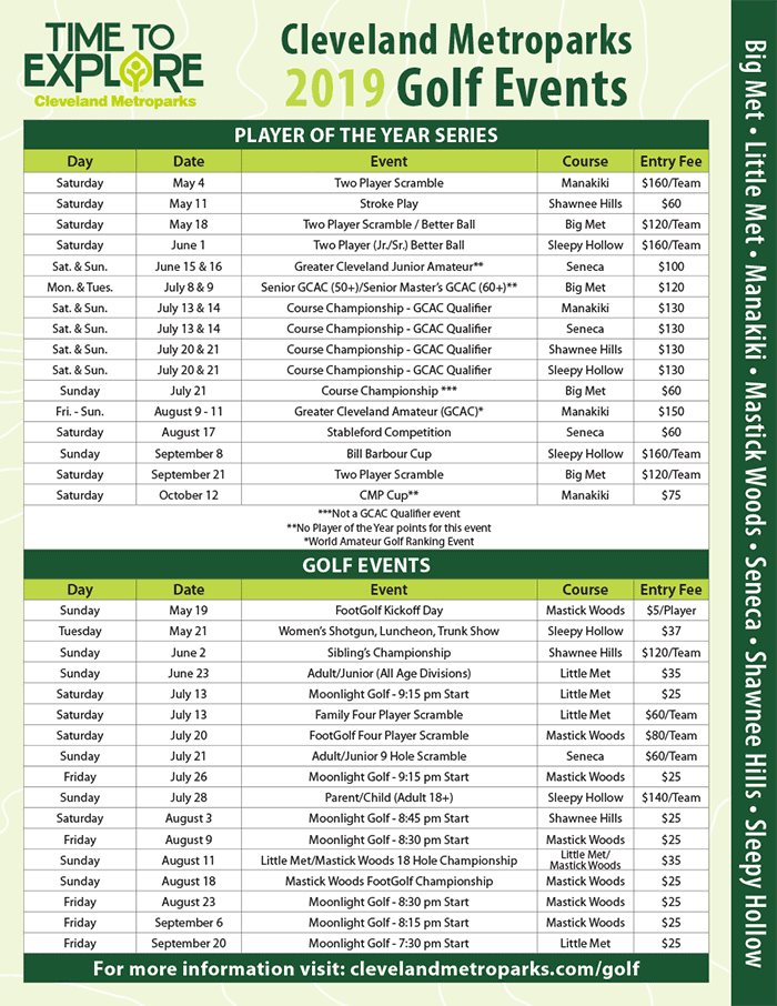 2019 CMG Schedule