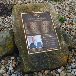 Plaque at Mill Creek GC Youngstown commemorating Mahoning Valley Hospital Foundation Golf Endowment