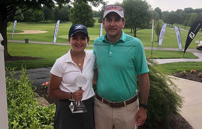 2019 Hudson Girls champ Jessica Hahn with Ben Curtis