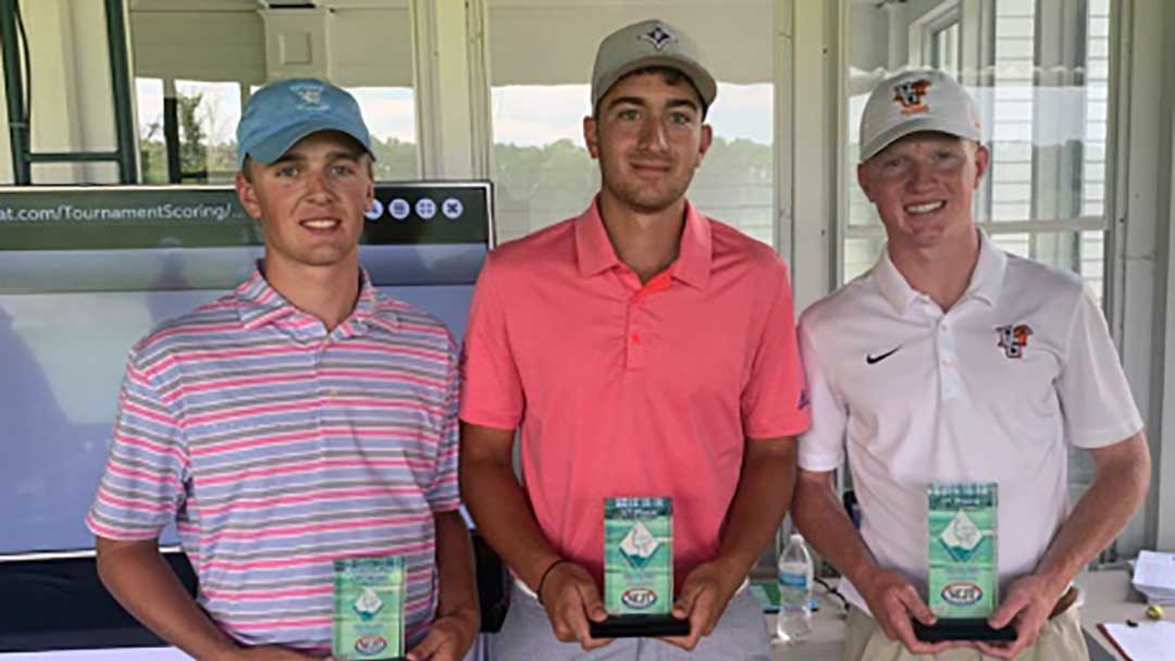 Dylan Fitchet (r) won the 2019 NCJT Sand Ridge event, besting Paul Mastros (c) and Andrew Kaye (l).