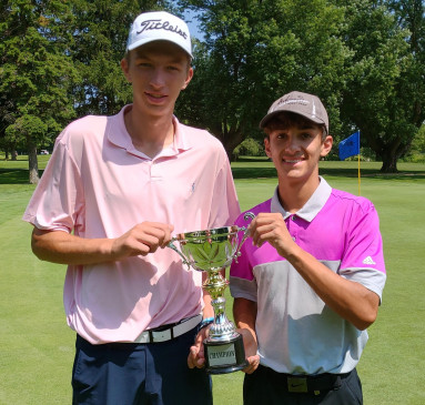 Ryan Green (Conneaut) and Connor Gdovin (Highland Hts)