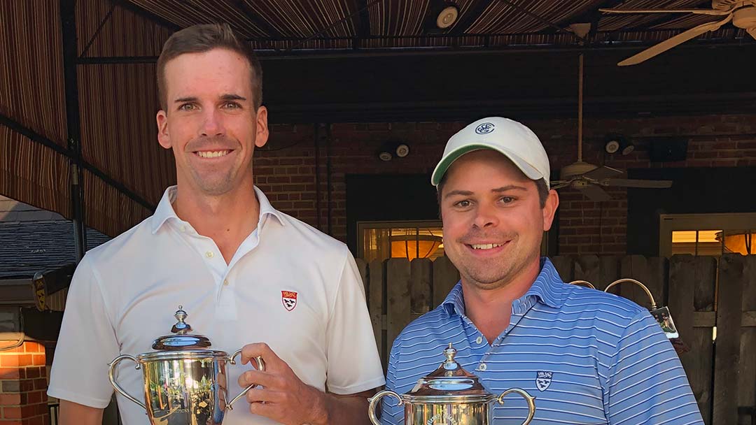 Andrew Bailey and Kevin Carlin, winners of the 2019 Henry Picard Canterbury Cup