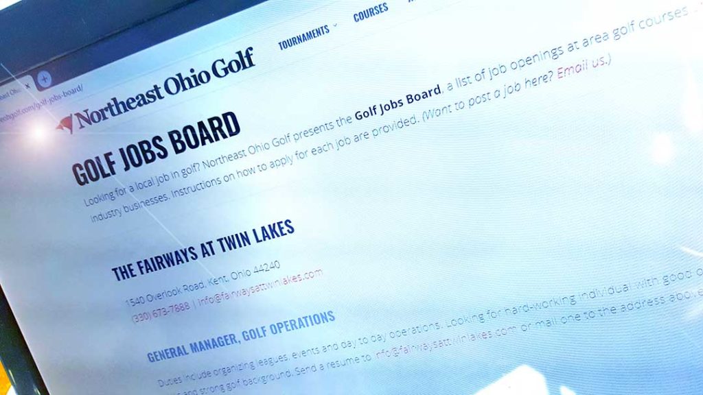 The Golf Jobs Board from Northeast Ohio Golf