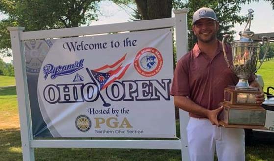 Alex Weiss with 2020 Ohio Open trophy