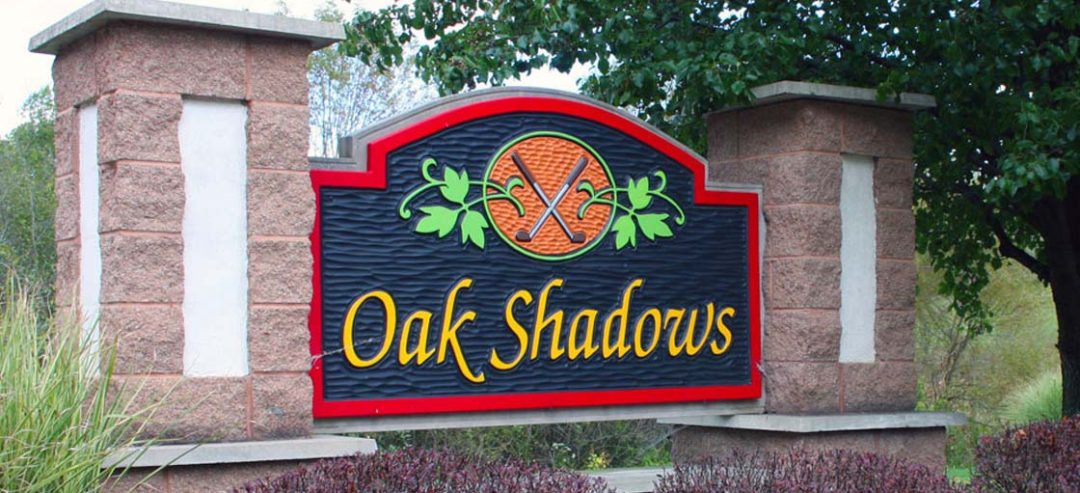 The sign at Oak Shadows