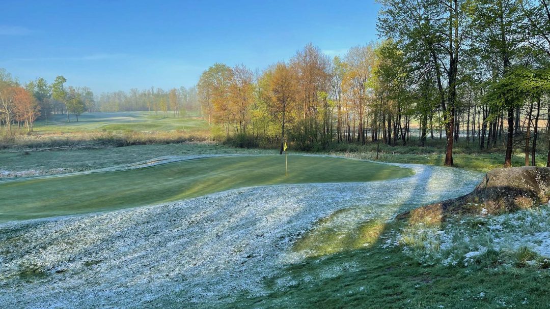 Sand Ridge Club with Snow on May 10, 2021