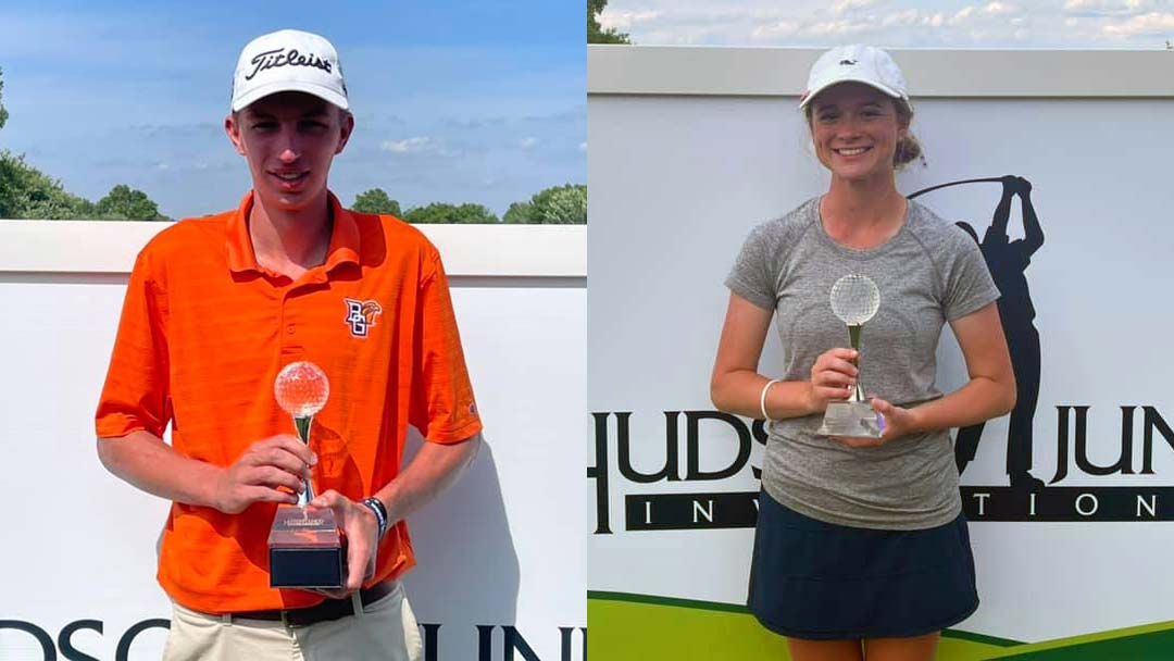 Connor Gdovin, Madison Reemsnyder, 2021 Hudson Junior Invitational winners