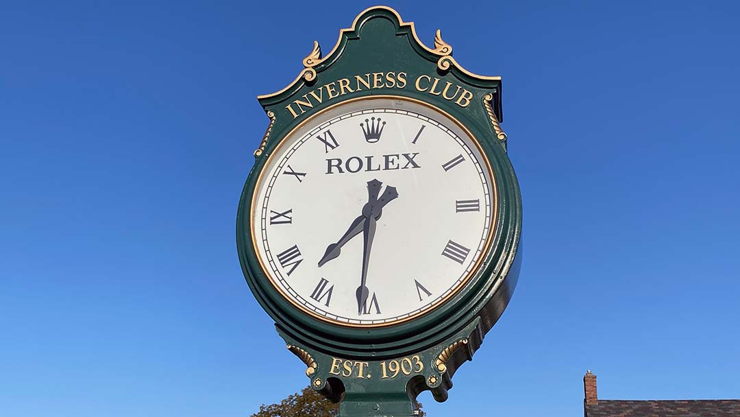 The clock at The Inverness Club