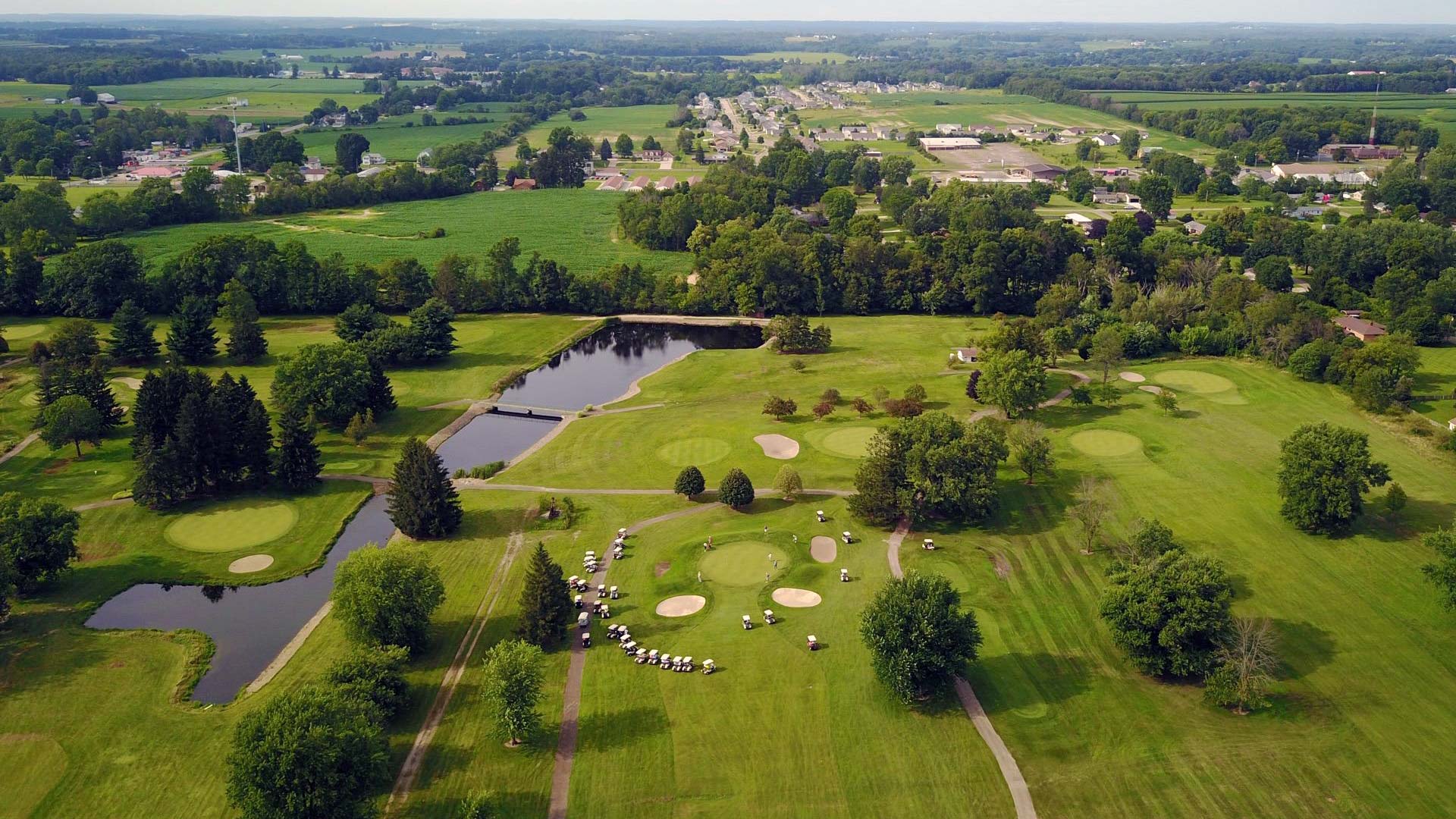 Aerial view of The Elms Country Club, Massillon