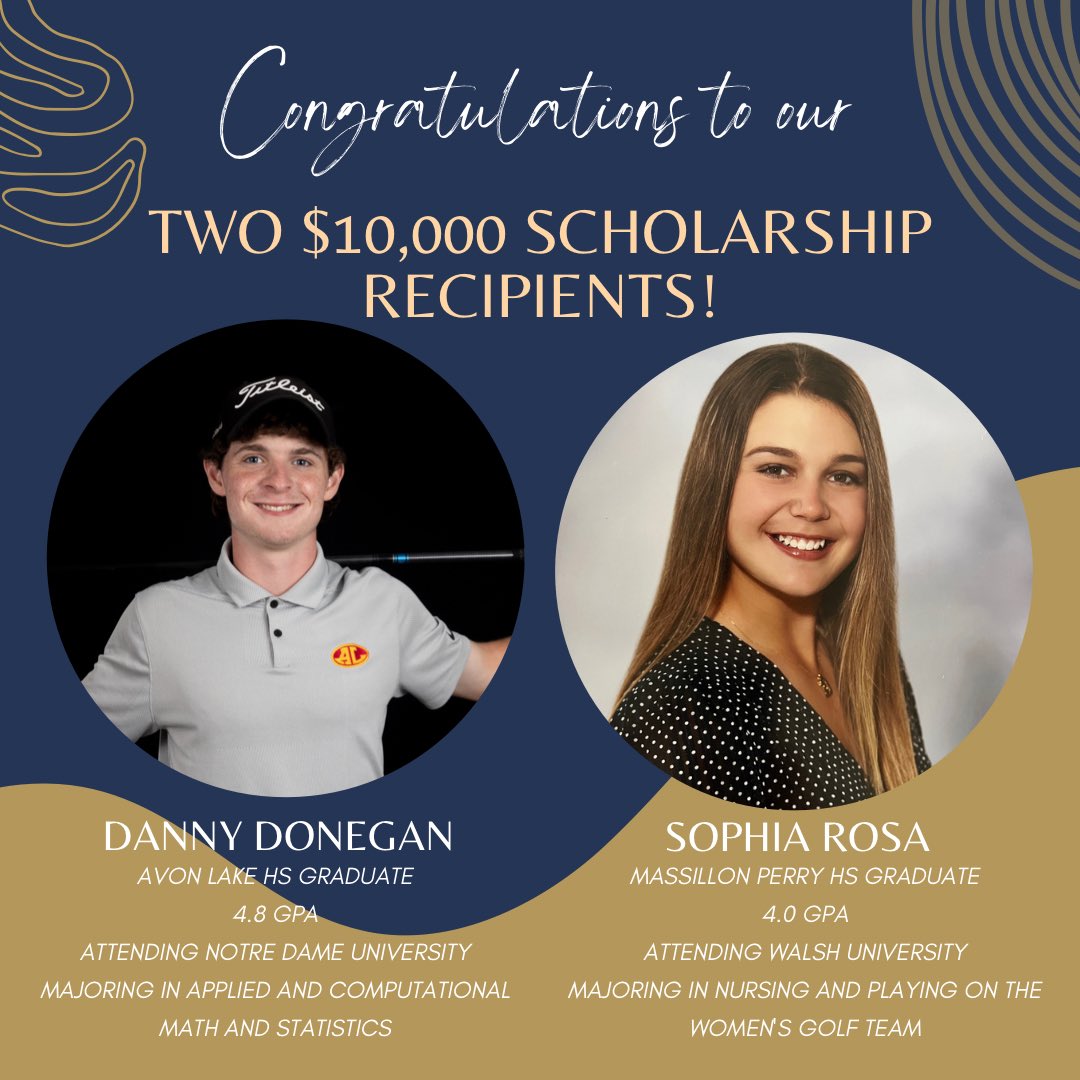 2022 NOPGA Scholarship Winners Daniel Donegan and Sophia Rosa