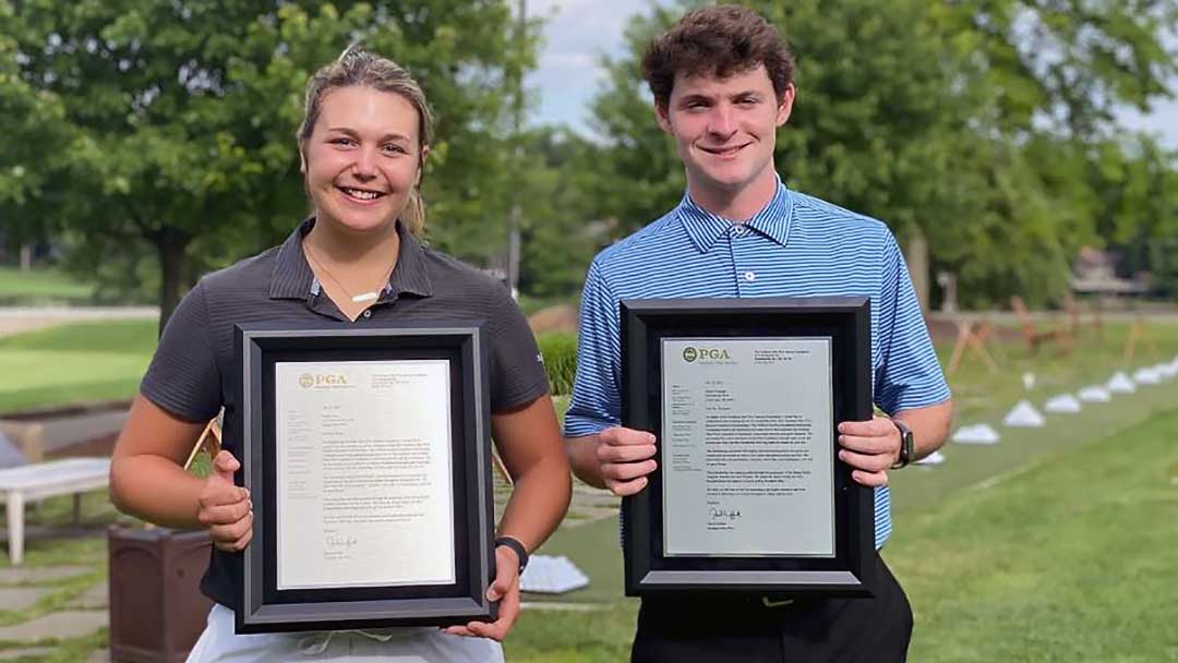 2022 NOPGA Foundation Scholarship Recipients Sophia Rosa and Daniel Donegan