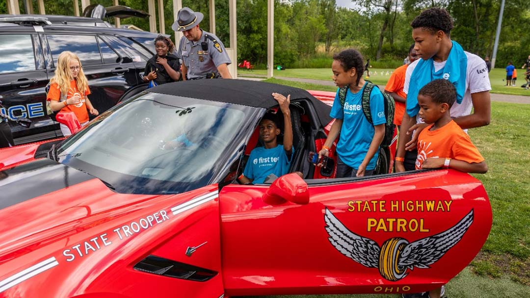 The Ohio State Highway Patrol Corvette was a favorite at the Putting with Police event. 