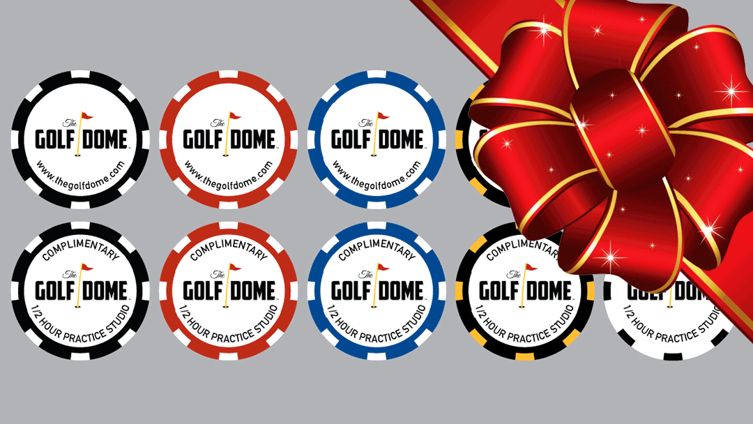 The Golf Dome Holiday 10-Pack Range Pass Poker Chips