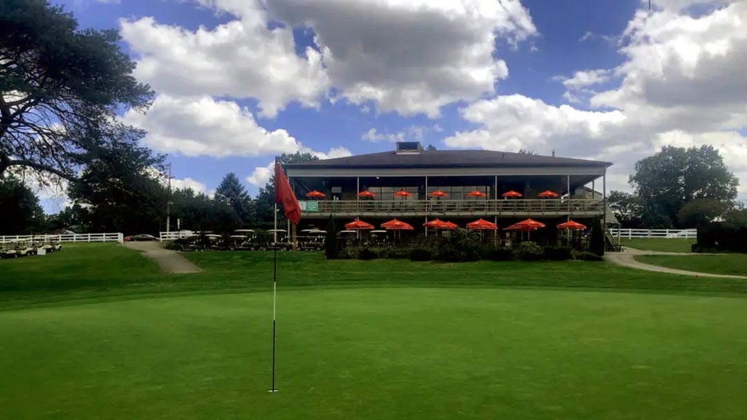 The ninth green and clubhouse at Good Park Golf Coure in Akron.