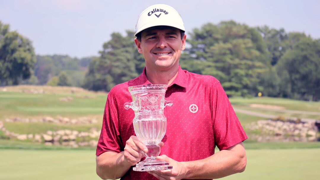 Jim Troy with the 2024 NOPGA Professional Championship trophy.