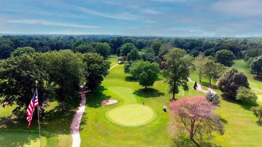 Aerial view of Good Parks ninth hole