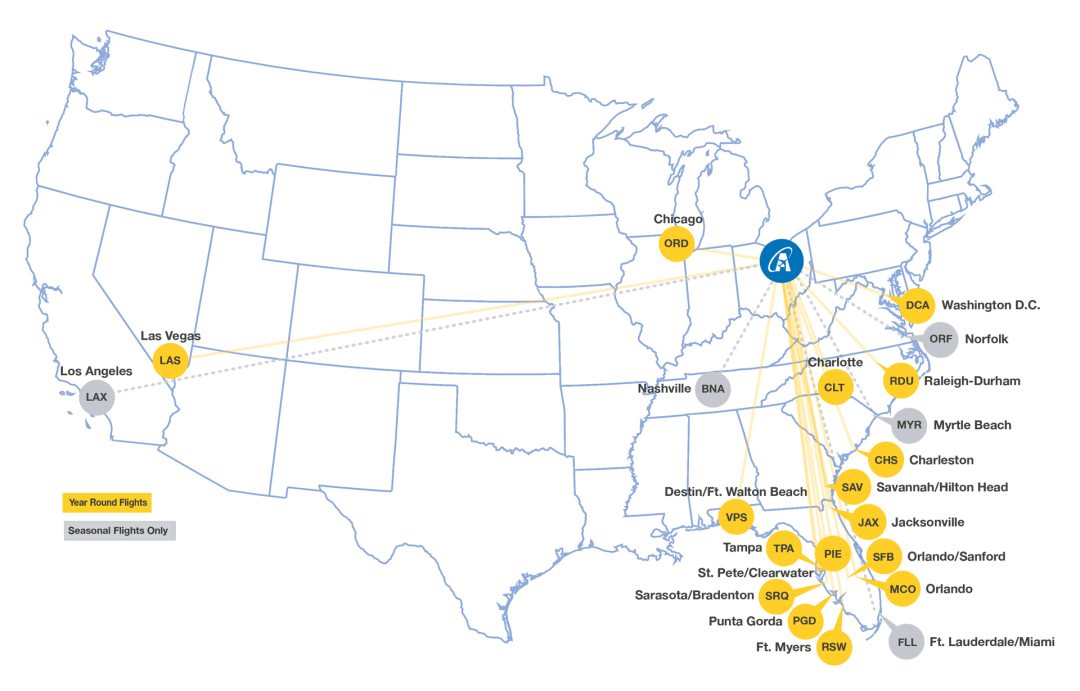 Akron Canton Airport Golf Route Map